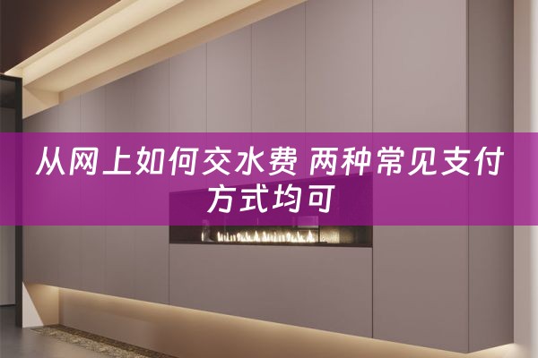 从网上如何交水费 两种常见支付方式均可