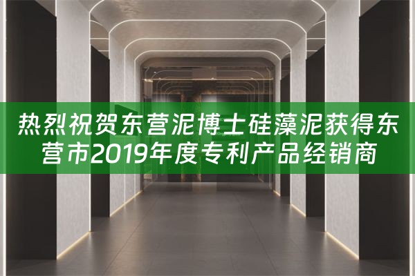 热烈祝贺东营泥博士硅藻泥获得东营市2019年度专利产品经销商