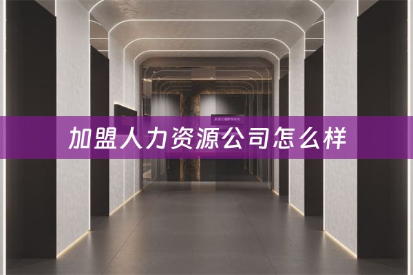 加盟人力资源公司怎么样