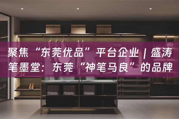 聚焦“东莞优品”平台企业｜盛涛笔墨堂：东莞“神笔马良”的品牌故事（附视频）