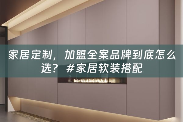 家居定制，加盟全案品牌到底怎么选？ #家居软装搭配