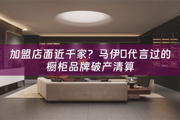 加盟店面近千家？马伊琍代言过的橱柜品牌破产清算