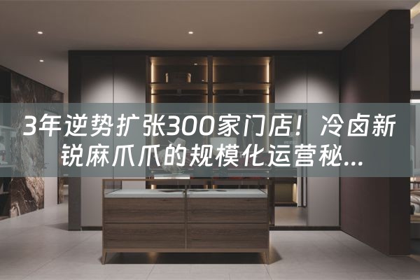 3年逆势扩张300家门店！冷卤新锐麻爪爪的规模化运营秘...